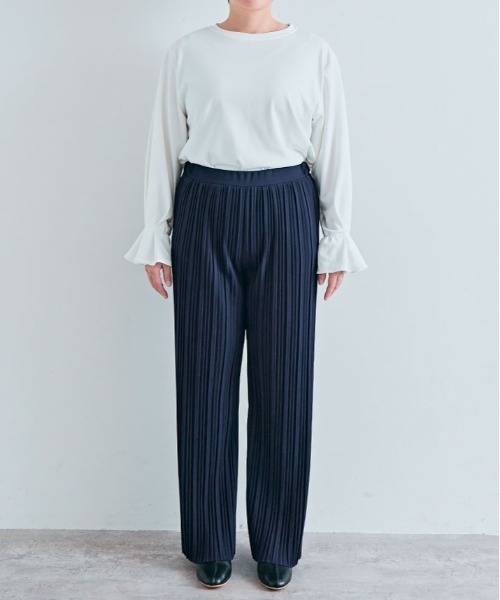 kirakiraShop（キラキラショップ）の「セルフカット アコーディオン プリーツ ワイドパンツ（その他パンツ・レディース・モカ/ネイビー/グレー/ブラック/チャコール/ブラック系/ブラック系1/バーガンディー・L/M）」の17枚目の写真