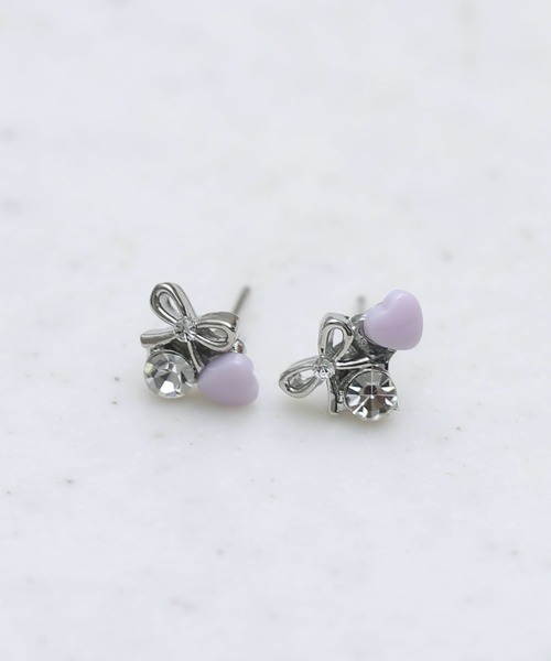Peony(ピオニー)の「【Peony/ピオニー】/ハート リボン ビジューピアス(ピアス(両耳用)・レディース・シルバー系1/ゴールド系2/ゴールド系4/シルバー系3/ゴールド系1/ゴールド系3/シルバー系4/シルバー系2・FREE)」の12枚目の写真