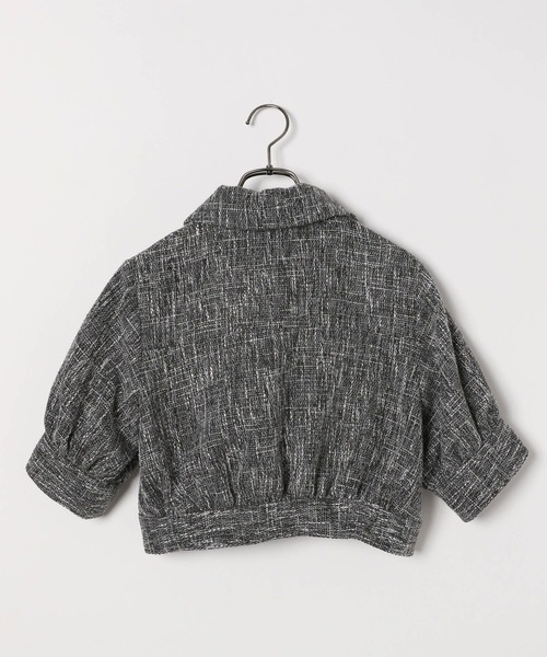 Heather（ヘザー）の「フロントホックツイードジャケット（5分袖）　139065（ブルゾン・レディース・ブラック系/ホワイト系・FREE）」の16枚目の写真