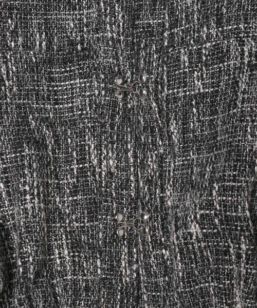Heather（ヘザー）の「フロントホックツイードジャケット（5分袖）　139065（ブルゾン・レディース・ブラック系/ホワイト系・FREE）」の13枚目の写真