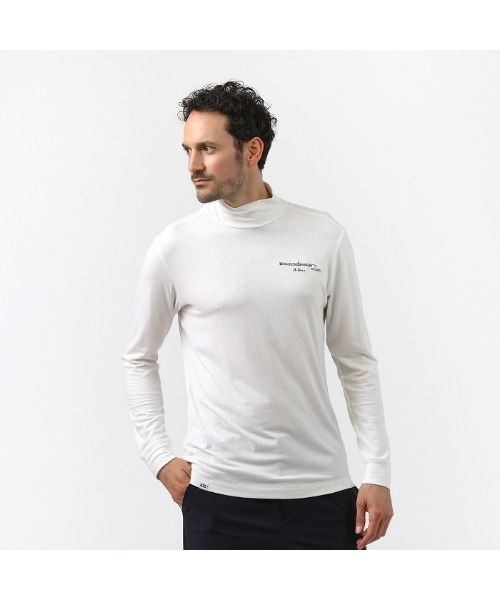 ROSASEN（ロサーセン）の「【Rosasen/GOLF】A-Line インターアクションモックネックシャツ（Tシャツ/カットソー・メンズ・ホワイト/ブラック・50）」の3枚目の写真
