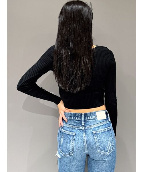 GYDA（ジェイダ）の「GYGYチャームニットトップス（ニット/セーター・レディース・オフホワイト/ブラック・FREE）」の7枚目の写真