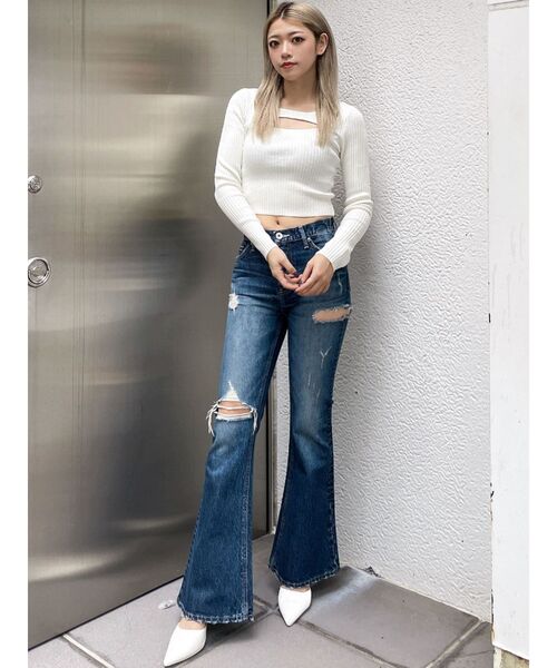 GYDA（ジェイダ）の「GYGYチャームニットトップス（ニット/セーター・レディース・オフホワイト/ブラック・FREE）」の16枚目の写真