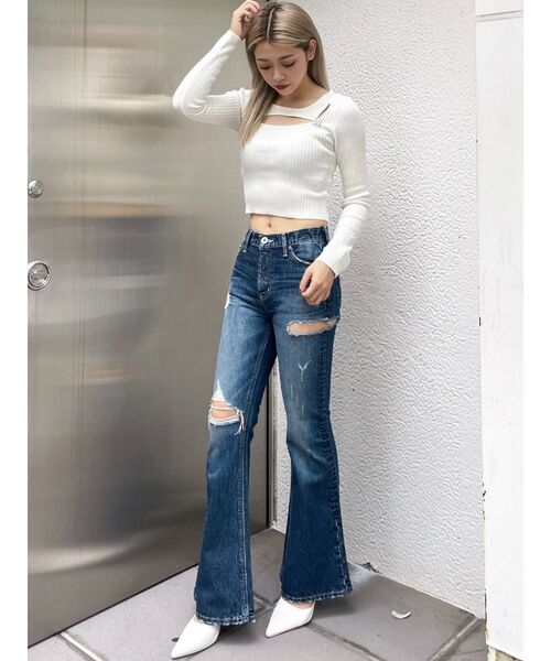 GYDA（ジェイダ）の「GYGYチャームニットトップス（ニット/セーター・レディース・オフホワイト/ブラック・FREE）」の17枚目の写真