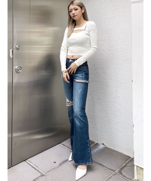 GYDA（ジェイダ）の「GYGYチャームニットトップス（ニット/セーター・レディース・オフホワイト/ブラック・FREE）」の18枚目の写真