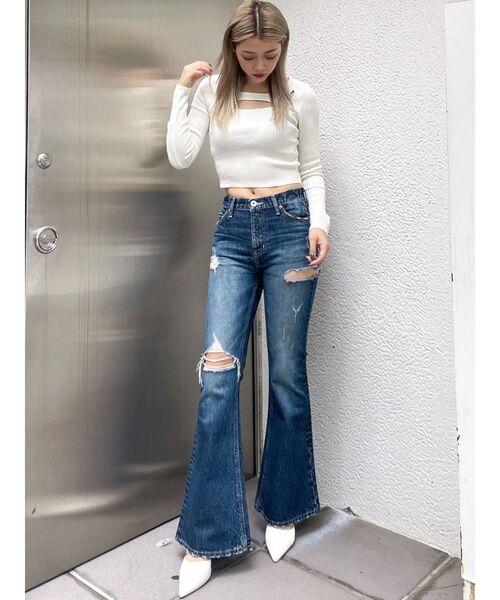 GYDA（ジェイダ）の「GYGYチャームニットトップス（ニット/セーター・レディース・オフホワイト/ブラック・FREE）」の19枚目の写真