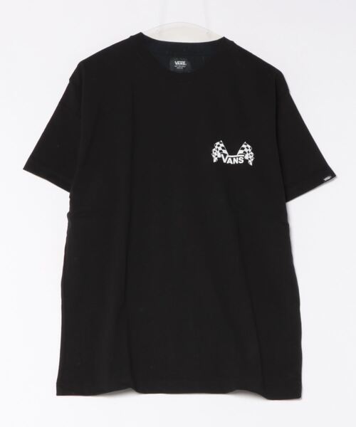VANS(バンズ)の「VANS ヴァンズ M Checket Flags TEE ショートスリーブ 124K1012800 ABC-MART限定 BLACK(Tシャツ/カットソー・メンズ・ブラック・MEDIUM/LARGE/X-LARGE)」の1枚目の写真