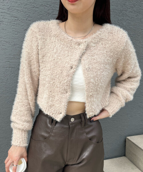 mline（エムライン）の「[mline]ポコシャギーカーデ（カーディガン/ボレロ・レディース・ベージュ/イエロー/アイボリー/ブラック/ブルー・FREE）」の6枚目の写真