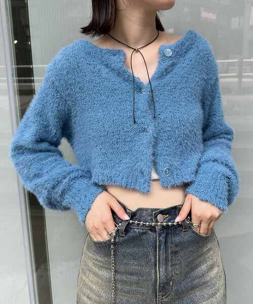 mline（エムライン）の「[mline]ポコシャギーカーデ（カーディガン/ボレロ・レディース・ベージュ/イエロー/アイボリー/ブラック/ブルー・FREE）」の10枚目の写真