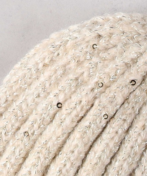 Right-on（ライトオン）の「ラメニットワッチ（ニットキャップ/ビーニー・レディース・グレー/ブラック/キナリ・フリー）」の5枚目の写真