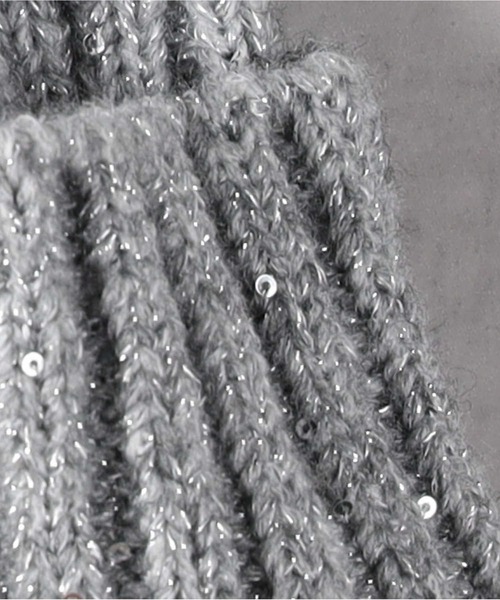 Right-on（ライトオン）の「ラメニットワッチ（ニットキャップ/ビーニー・レディース・グレー/ブラック/キナリ・フリー）」の7枚目の写真