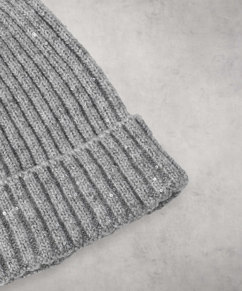 Right-on（ライトオン）の「ラメニットワッチ（ニットキャップ/ビーニー・レディース・グレー/ブラック/キナリ・フリー）」の8枚目の写真