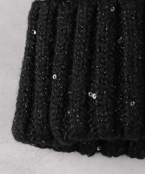 Right-on（ライトオン）の「ラメニットワッチ（ニットキャップ/ビーニー・レディース・グレー/ブラック/キナリ・フリー）」の10枚目の写真