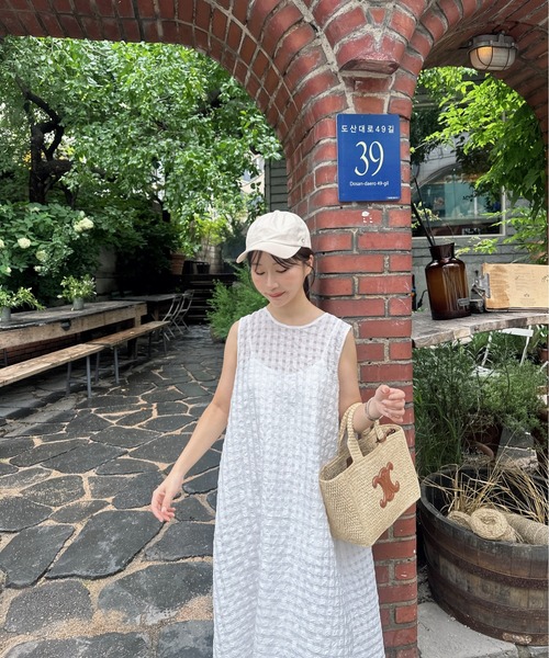 【セール】back design sheer check ops / バックデザインシアーチェックワンピース（ワンピース）｜I_am（アイアム）