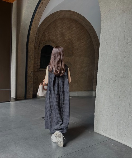 【セール】back design sheer check ops / バックデザインシアーチェックワンピース（ワンピース）｜I_am（アイアム）