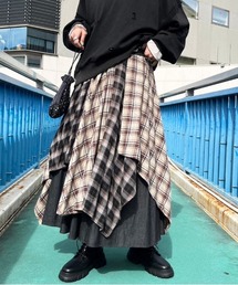 DOUBLE NAME | ランダムチェックイレヘムスカート(スカート)