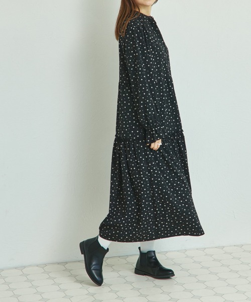 pairmanon（ペアマノン）の「【リンクコーデ】【ママサイズ】スタンドカラー ティアードワンピース（ワンピース・レディース・ブラック系その他/ブラック/ブラウン系その他・FREE）」の11枚目の写真