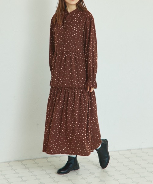 pairmanon（ペアマノン）の「【リンクコーデ】【ママサイズ】スタンドカラー ティアードワンピース（ワンピース・レディース・ブラック系その他/ブラック/ブラウン系その他・FREE）」の12枚目の写真