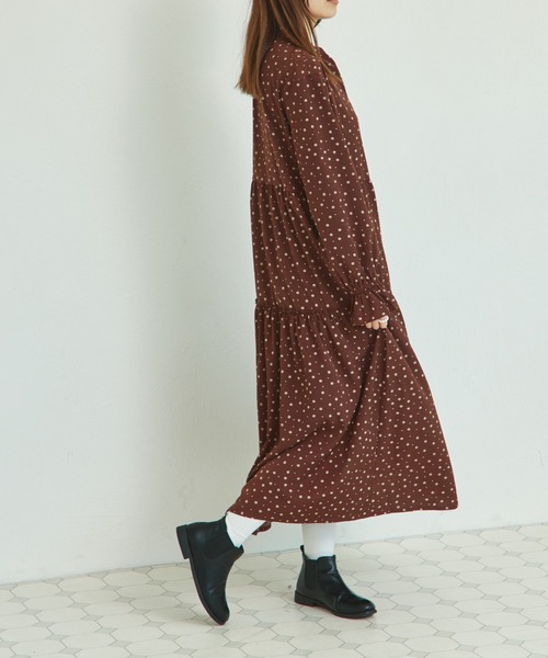 pairmanon（ペアマノン）の「【リンクコーデ】【ママサイズ】スタンドカラー ティアードワンピース（ワンピース・レディース・ブラック系その他/ブラック/ブラウン系その他・FREE）」の13枚目の写真