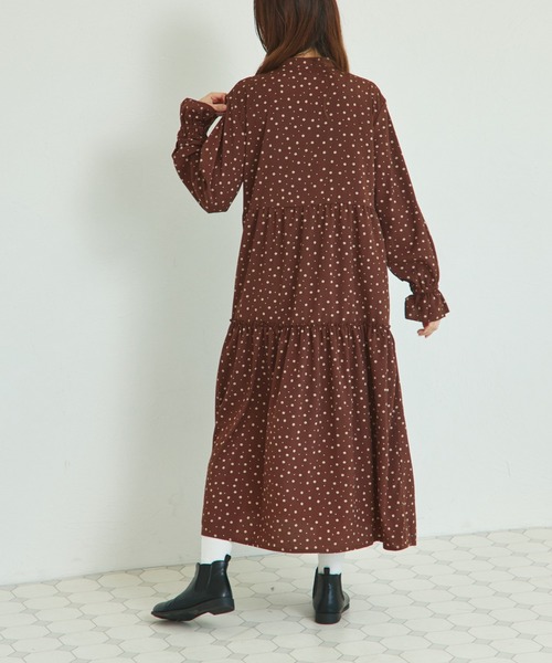 pairmanon（ペアマノン）の「【リンクコーデ】【ママサイズ】スタンドカラー ティアードワンピース（ワンピース・レディース・ブラック系その他/ブラック/ブラウン系その他・FREE）」の15枚目の写真