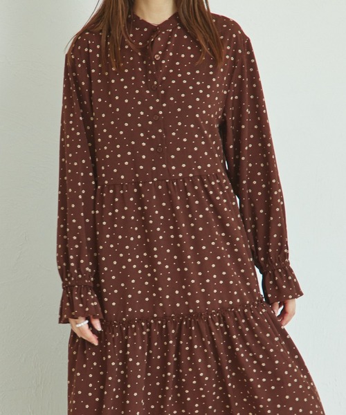 pairmanon（ペアマノン）の「【リンクコーデ】【ママサイズ】スタンドカラー ティアードワンピース（ワンピース・レディース・ブラック系その他/ブラック/ブラウン系その他・FREE）」の16枚目の写真