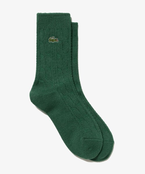LACOSTE（ラコステ）の「エッセンシャルケーブルニットウィメンズソックス 22-24cm（ソックス/靴下・レディース・アイボリー/レッド/グリーン/ダークネイビー・24.0cm）」の3枚目の写真
