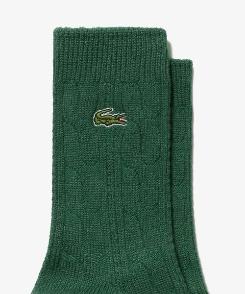 LACOSTE（ラコステ）の「エッセンシャルケーブルニットウィメンズソックス 22-24cm（ソックス/靴下・レディース・アイボリー/レッド/グリーン/ダークネイビー・24.0cm）」の5枚目の写真