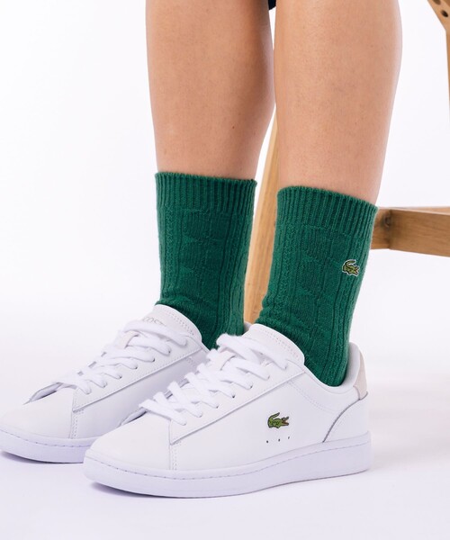 LACOSTE（ラコステ）の「エッセンシャルケーブルニットウィメンズソックス 22-24cm（ソックス/靴下・レディース・アイボリー/レッド/グリーン/ダークネイビー・24.0cm）」の6枚目の写真