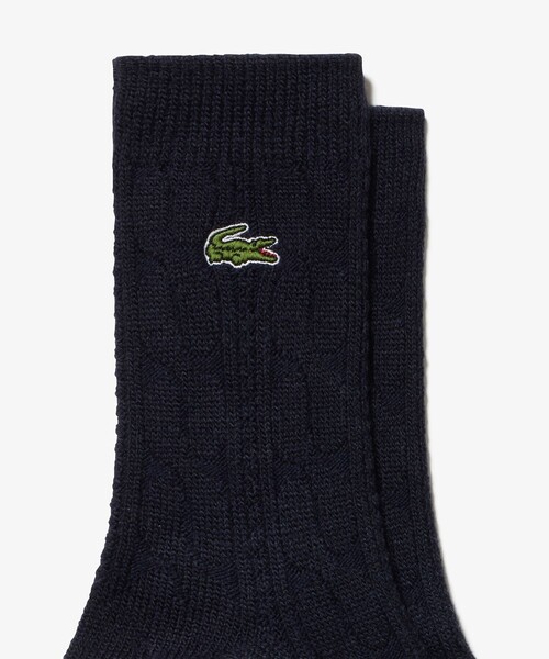 LACOSTE（ラコステ）の「エッセンシャルケーブルニットウィメンズソックス 22-24cm（ソックス/靴下・レディース・アイボリー/レッド/グリーン/ダークネイビー・24.0cm）」の7枚目の写真