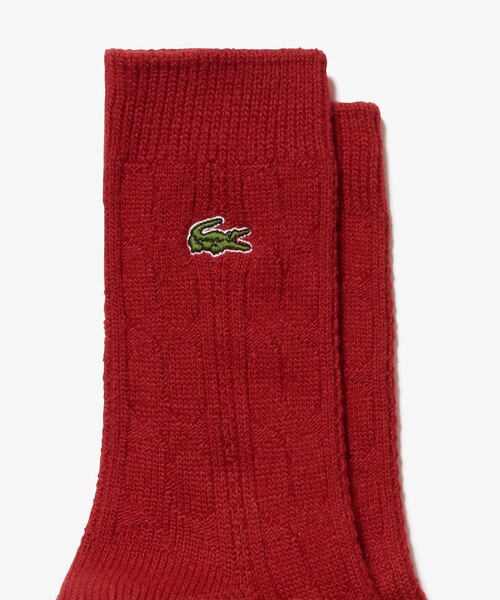 LACOSTE（ラコステ）の「エッセンシャルケーブルニットウィメンズソックス 22-24cm（ソックス/靴下・レディース・アイボリー/レッド/グリーン/ダークネイビー・24.0cm）」の9枚目の写真