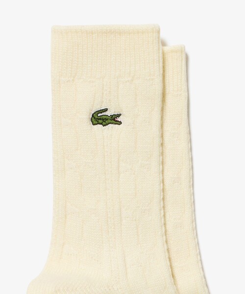 LACOSTE（ラコステ）の「エッセンシャルケーブルニットウィメンズソックス 22-24cm（ソックス/靴下・レディース・アイボリー/レッド/グリーン/ダークネイビー・24.0cm）」の11枚目の写真