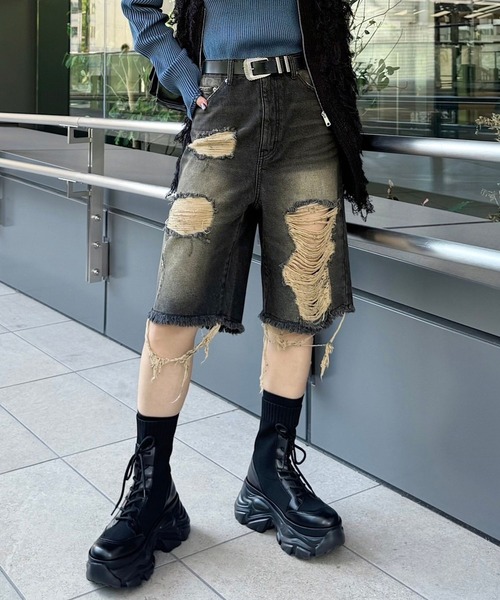 品質保証 セール】ヴィンテージハーフデニムパンツ（デニムパンツ パンツ