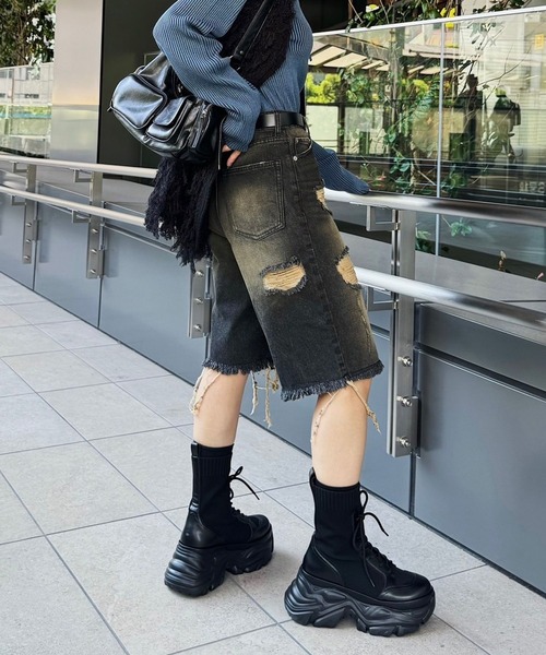 PAGEBOY ヴィンテージハーフデニムパンツ セール】ヴィンテージハーフデニムパンツ（デニムパンツ