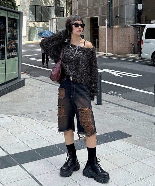 セール】ヴィンテージハーフデニムパンツ（デニムパンツ