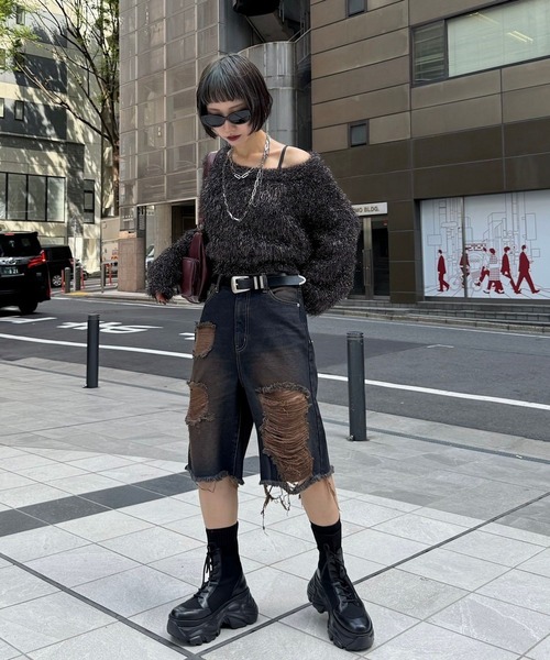PAGEBOY ヴィンテージハーフデニムパンツ セール】ヴィンテージハーフデニムパンツ（デニムパンツ
