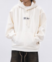 【at】〔THRASHER/スラッシャー〕裏起毛 ワンポイントロゴ刺繍 ボクシーフィット パーカー