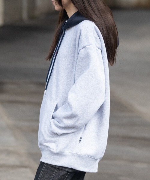 THRASHER(スラッシャー)の「【at】〔THRASHER/スラッシャー〕裏起毛 ワンポイントロゴ刺繍 ボクシーフィット パーカー(パーカー・メンズ・ネイビー/ホワイト/グリーン/ブラック/アッシュグレー/グレー/アイボリー/ブラウン・MEDIUM/LARGE)」の12枚目の写真