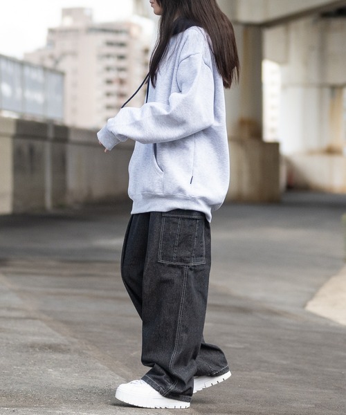 THRASHER(スラッシャー)の「【at】〔THRASHER/スラッシャー〕裏起毛 ワンポイントロゴ刺繍 ボクシーフィット パーカー(パーカー・メンズ・ネイビー/ホワイト/グリーン/ブラック/アッシュグレー/グレー/アイボリー/ブラウン・MEDIUM/LARGE)」の15枚目の写真