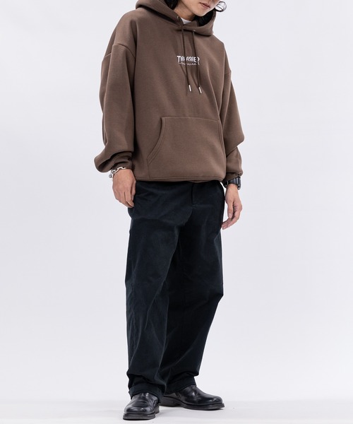 THRASHER(スラッシャー)の「【at】〔THRASHER/スラッシャー〕裏起毛 ワンポイントロゴ刺繍 ボクシーフィット パーカー(パーカー・メンズ・ネイビー/ホワイト/グリーン/ブラック/アッシュグレー/グレー/アイボリー/ブラウン・MEDIUM/LARGE)」の21枚目の写真