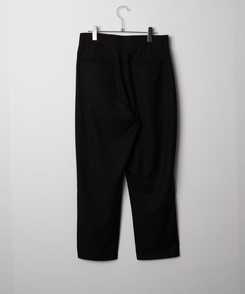 【着用画像あり】黒スラックス ベルト付き テーパード セール】BROWNY/ベルト付きテーパードスラックス(スラックス