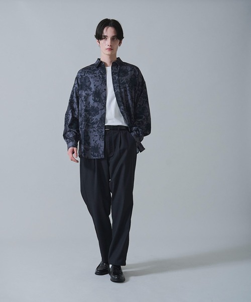 【着用画像あり】黒スラックス ベルト付き テーパード Didot.showroom スラックス パンツ ウエストマークベルト付き