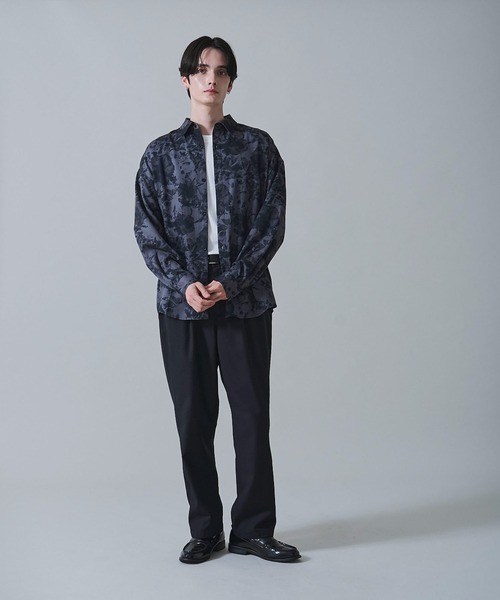 【着用画像あり】黒スラックス ベルト付き テーパード セール】BROWNY/ベルト付きテーパードスラックス（スラックス