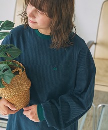 ナンバリング刺繍 オーバーサイズ ボーダー ロンTee