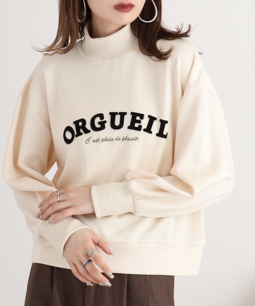 EGLANTINE(エグランティーヌ)の「Eglantine ロゴ入りハイネックカットソー(Tシャツ/カットソー・レディース・ブラック/オレンジ/ブラウン/アイボリー・40)」の2枚目の写真