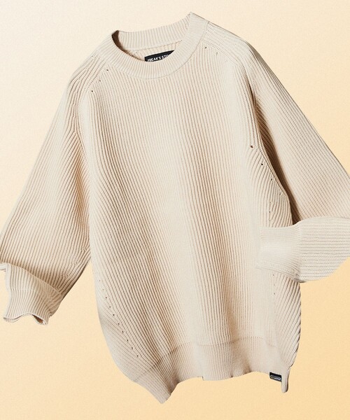 FREAK'S STORE（フリークスストア）の「FREAK’S STORE/フリークスストア Hi-coZYMIX 畔編みクルーネック プルオーバーニット/リラックスフィット（ニット/セーター・メンズ・ダークブラウン/ブラック/グリーン/オフホワイト/グレー/グレイッシュベージュ/マスタード・LARGE/MEDIUM/SMALL）」の15枚目の写真