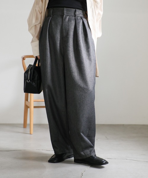 セール】ツイードスラックスカーブパンツ（スラックス）｜select MOCA