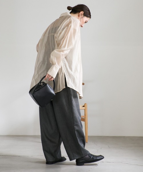 select MOCA(セレクトモカ)の「ツイードスラックスカーブパンツ(スラックス・レディース・グレー/ブラック・LARGE/MEDIUM)」の10枚目の写真