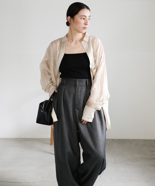 select MOCA(セレクトモカ)の「ツイードスラックスカーブパンツ(スラックス・レディース・グレー/ブラック・LARGE/MEDIUM)」の14枚目の写真