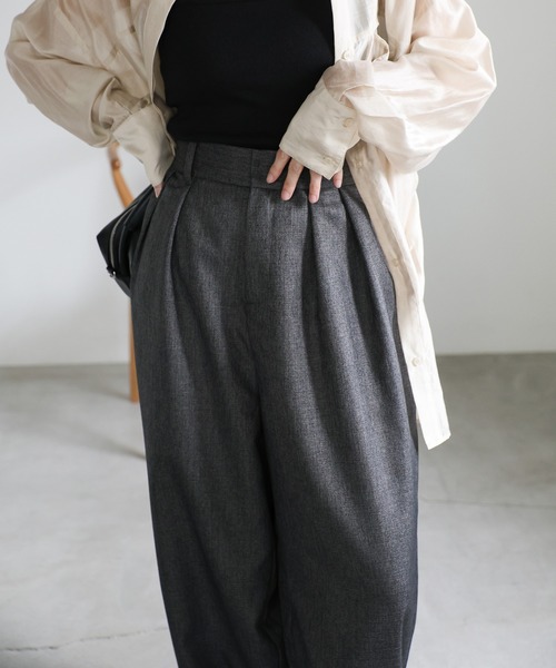 select MOCA(セレクトモカ)の「ツイードスラックスカーブパンツ(スラックス・レディース・グレー/ブラック・LARGE/MEDIUM)」の9枚目の写真