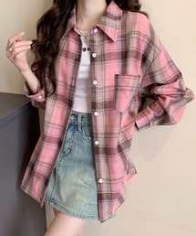 シャツ/ブラウス（ピンク/桃色系・チェック柄）ファッション通販